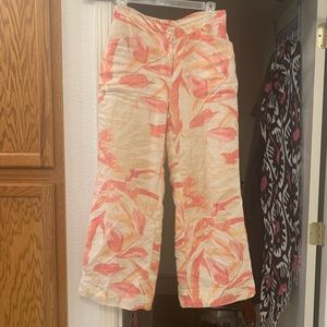 Chico’s Tropical Floral Linen Pants